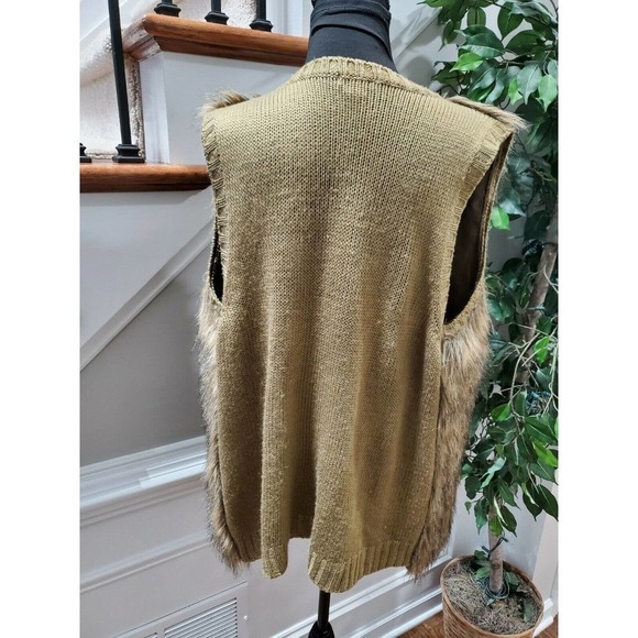 Xhilaration Womens Brown Acrylic Long Sleeve Open Front Fur Jacket Size XL - Picture 6 of 9